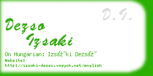 dezso izsaki business card